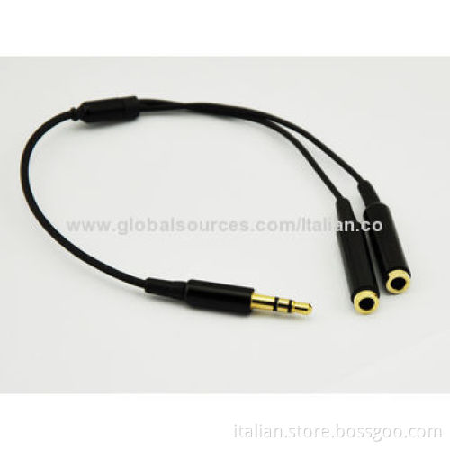 Latest Y adapter 3.5mm stereo jack audio aux cable